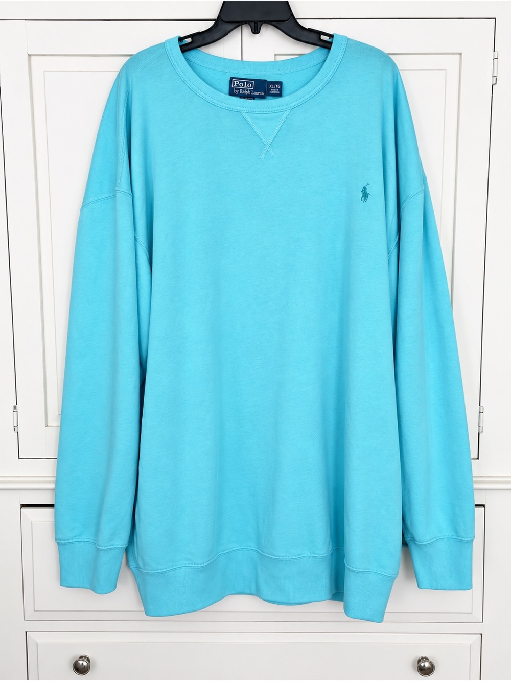Polo by Ralph Lauren Men’s Aqua Crewneck Sweatshirt 3XLT NEW